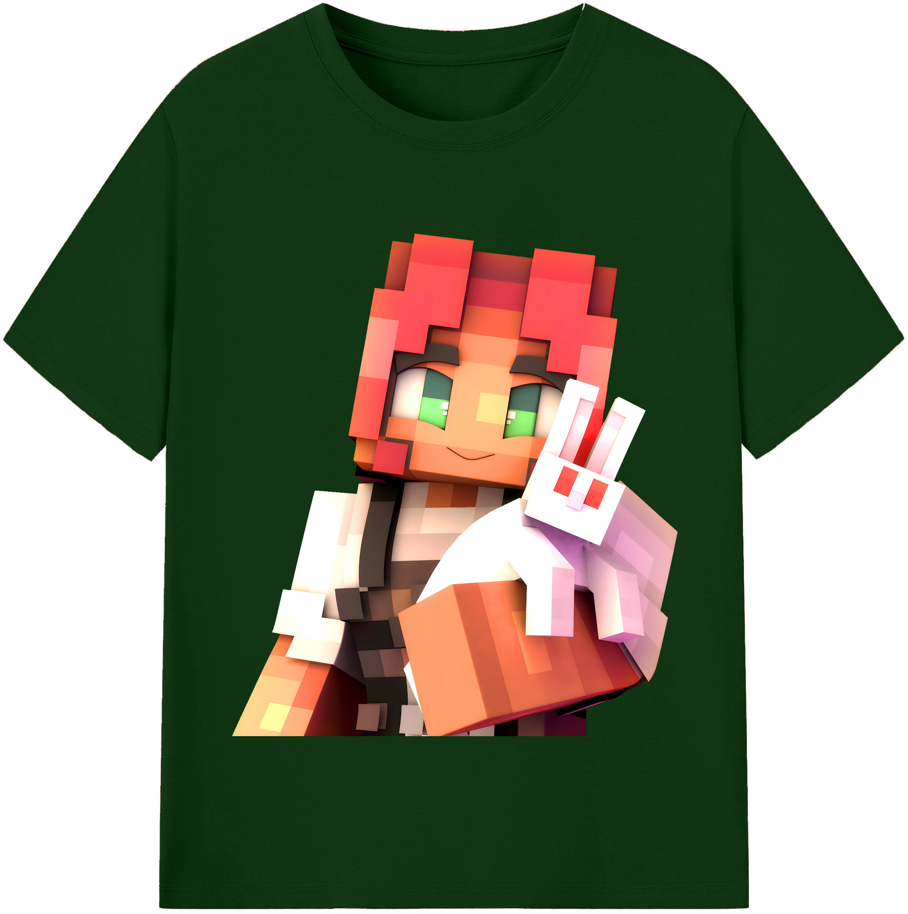 （画像用） マインクラフト ブロックの世界 Minecraft MC Block world 綿100％半袖Tシャツ（フロントプリント）